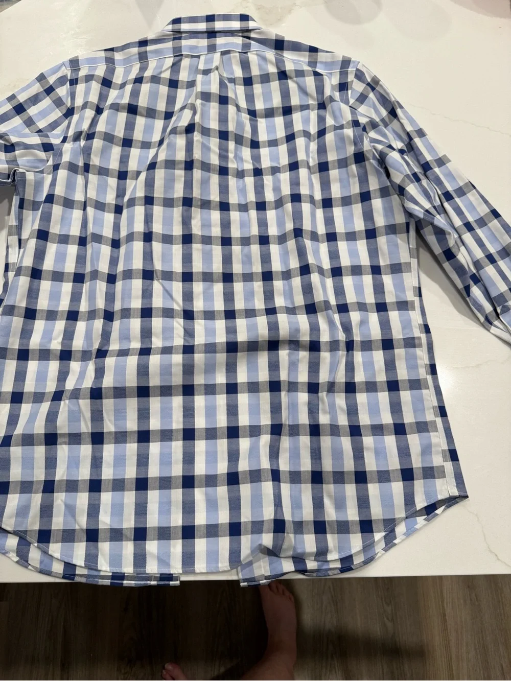 Banana Republic Blue and White Check Button-Down Shirt